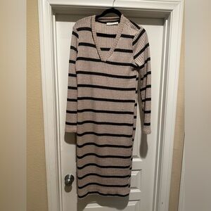 Striped Knit Sweater Dress